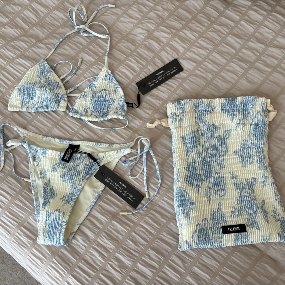 Triangl vinca Indigo bikini set with bag NWT